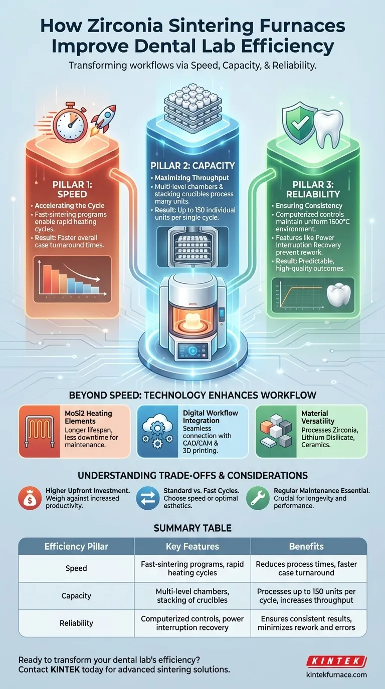 In che modo i forni per la sinterizzazione della zirconia migliorano l'efficienza nei laboratori odontotecnici? Aumentare velocità, capacità e affidabilità Guida Visiva