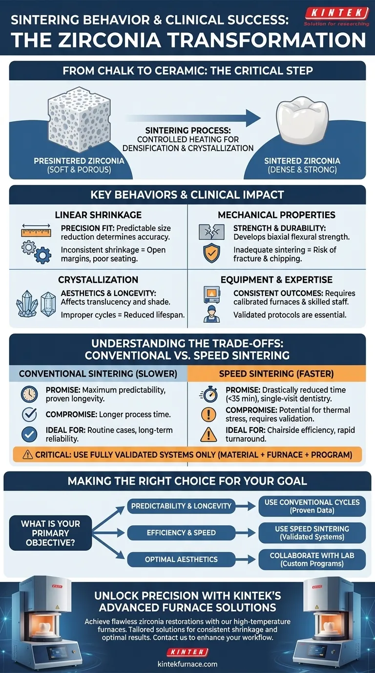Как поведение спекания предварительно спеченных циркониевых блоков влияет на клиническое применение? Обеспечение точности и долговечности Визуальное руководство