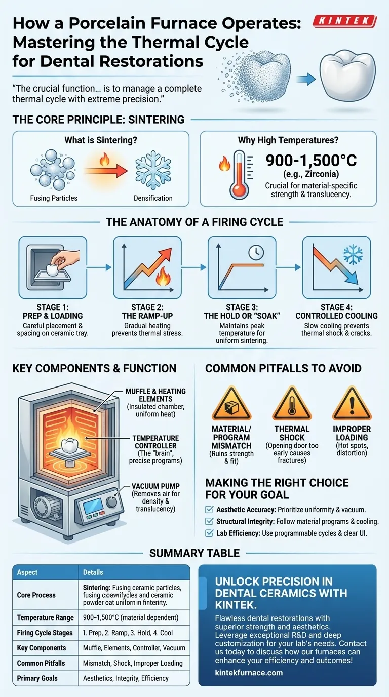 Как работает фарфоровая печь? Освоение спекания стоматологической керамики для идеальных реставраций Визуальное руководство