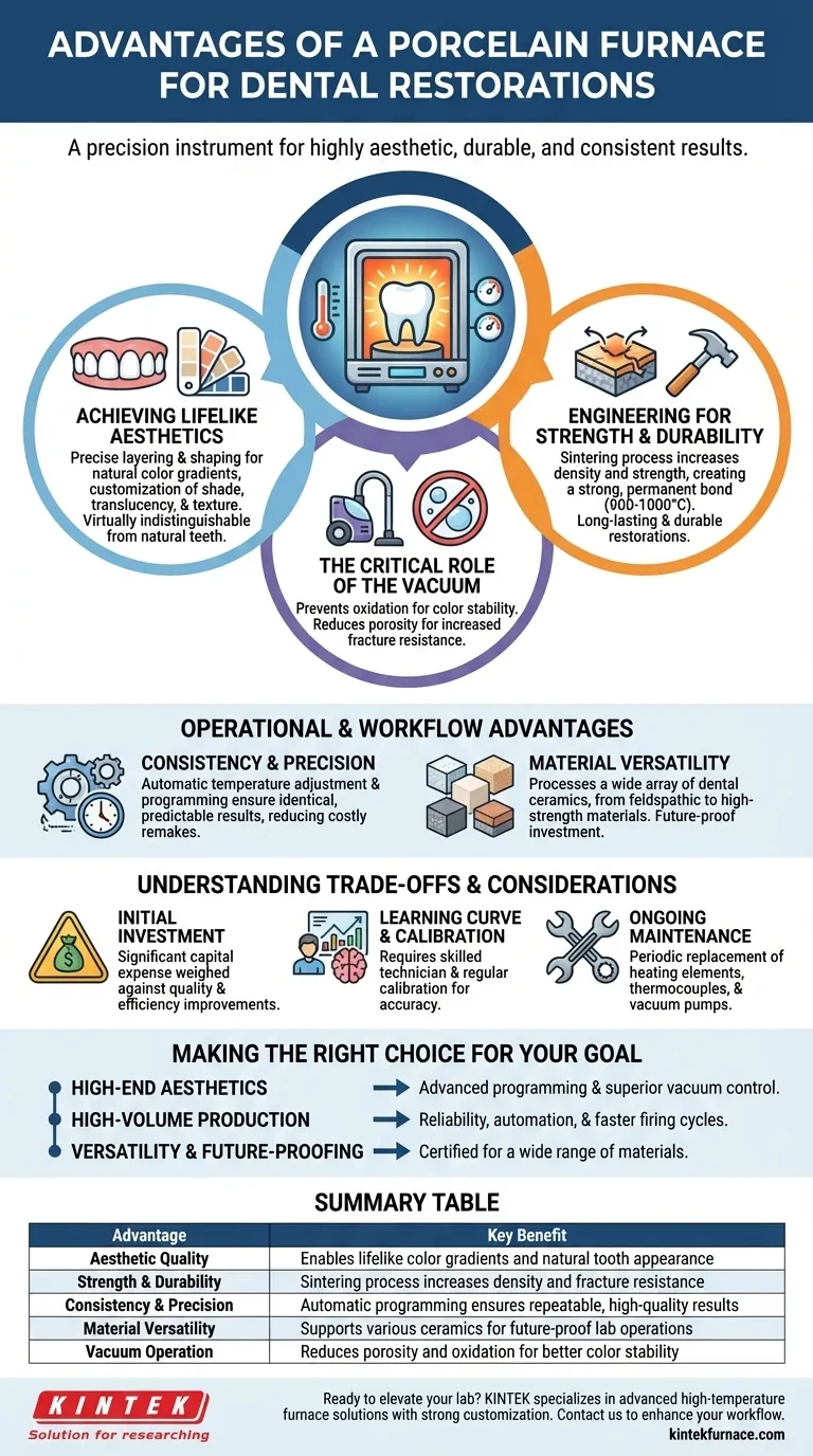 Каковы преимущества использования фарфоровой печи для изготовления зубных реставраций?Точность и долговечность для получения реалистичных результатов Визуальное руководство