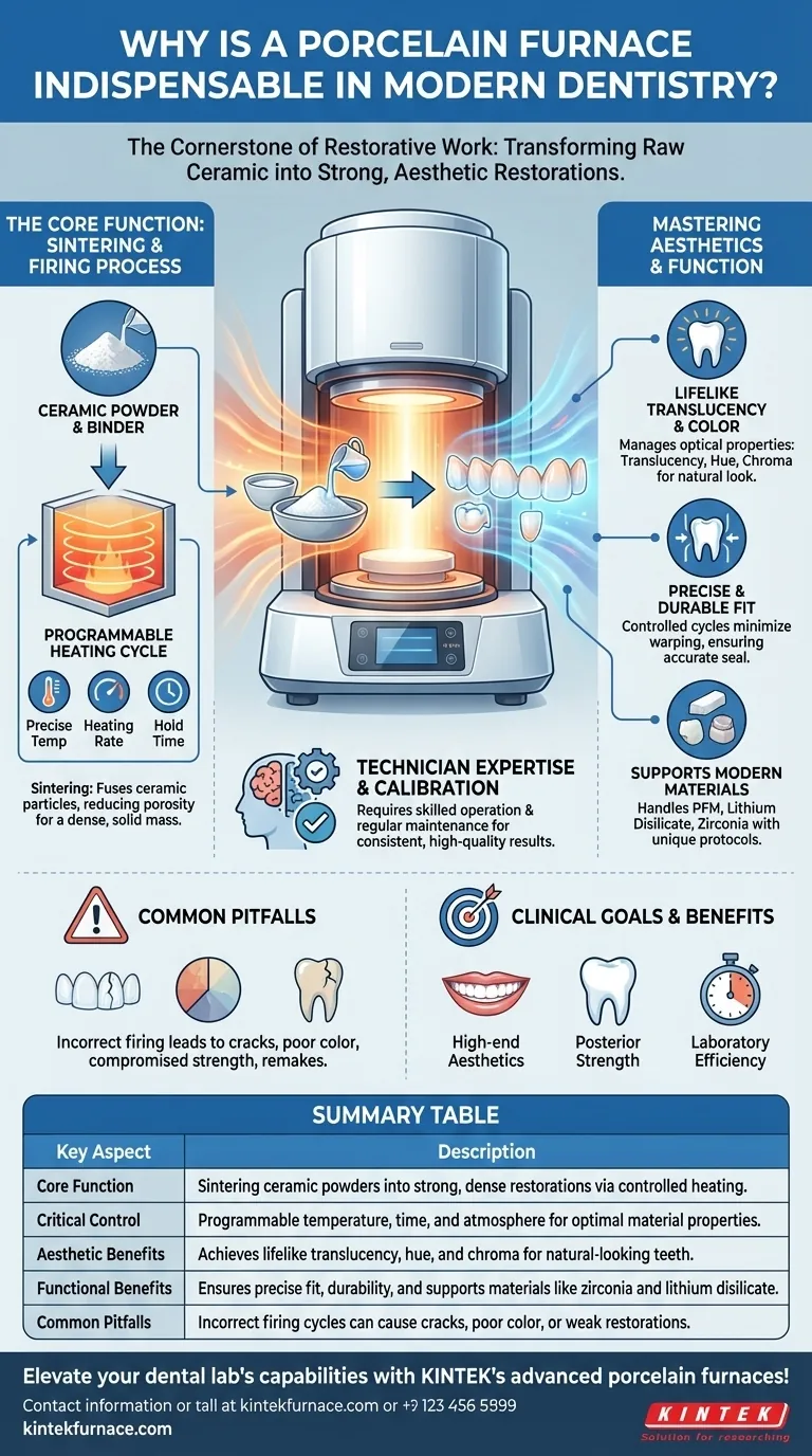 Por que um forno de porcelana é considerado indispensável na odontologia moderna? Desbloqueie a Precisão para Restaurações Duráveis e Estéticas Guia Visual