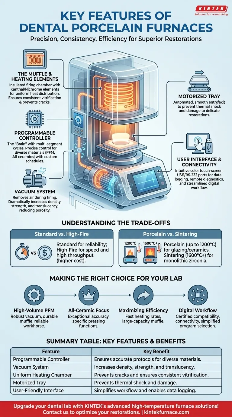 What are some key features of dental porcelain furnaces? Precision, Consistency, and Efficiency for Your Lab Visual Guide