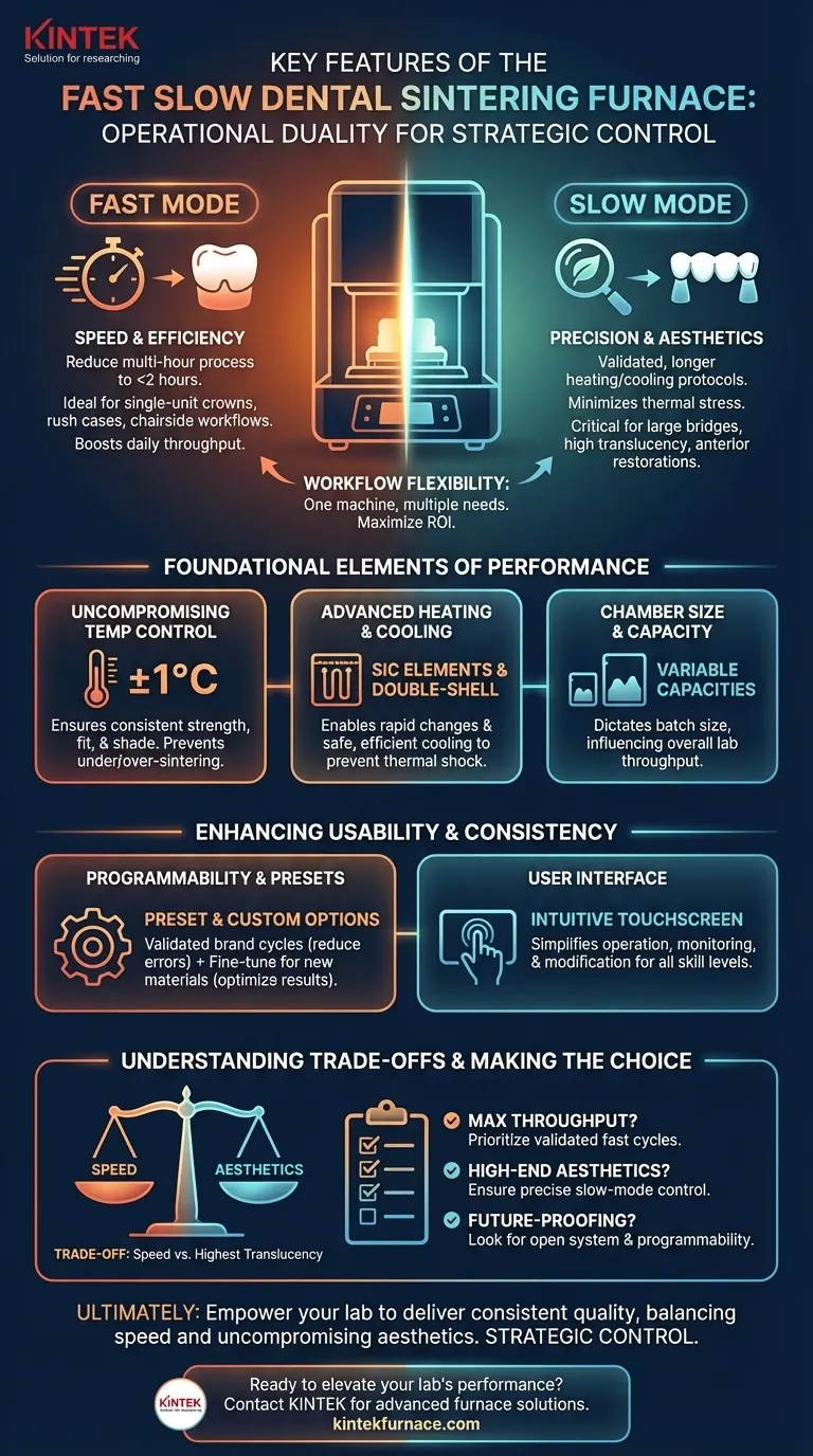 What are the key features of the Fast Slow Dental Sintering Furnace? Boost Dental Lab Efficiency and Quality Visual Guide