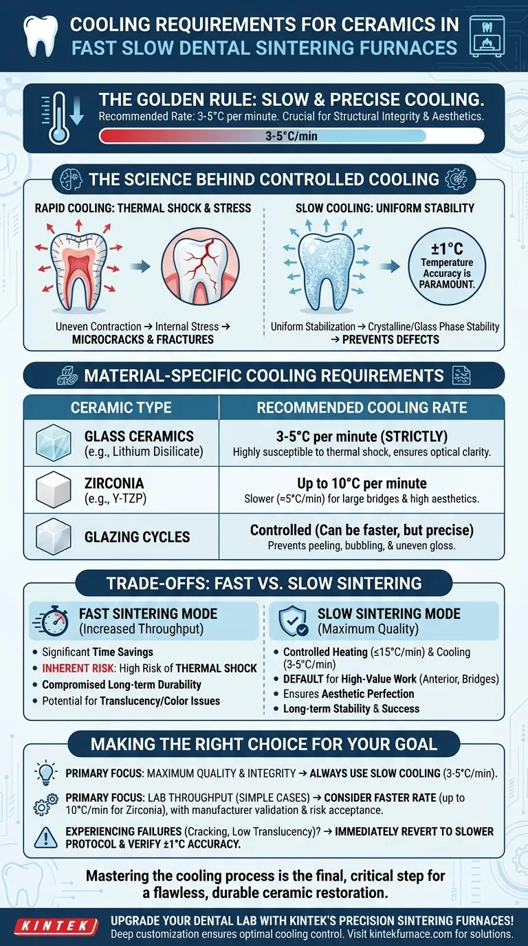 Quali sono i requisiti di raffreddamento per le ceramiche nel forno di sinterizzazione dentale Fast Slow? Assicurare restauri senza crepe Guida Visiva