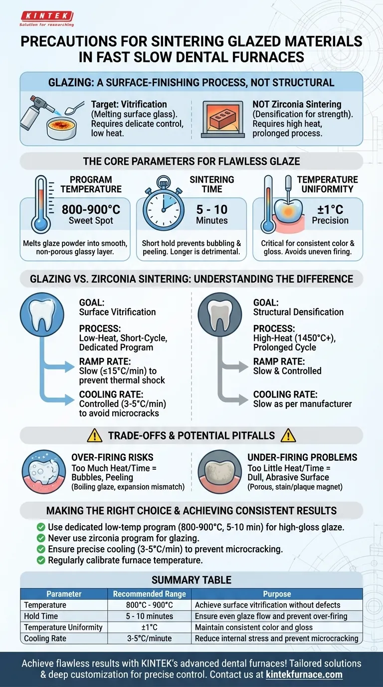 Quali precauzioni devono essere adottate durante la sinterizzazione di materiali smaltati nel forno per sinterizzazione dentale Fast Slow? Assicurati una smaltatura perfetta ogni volta Guida Visiva
