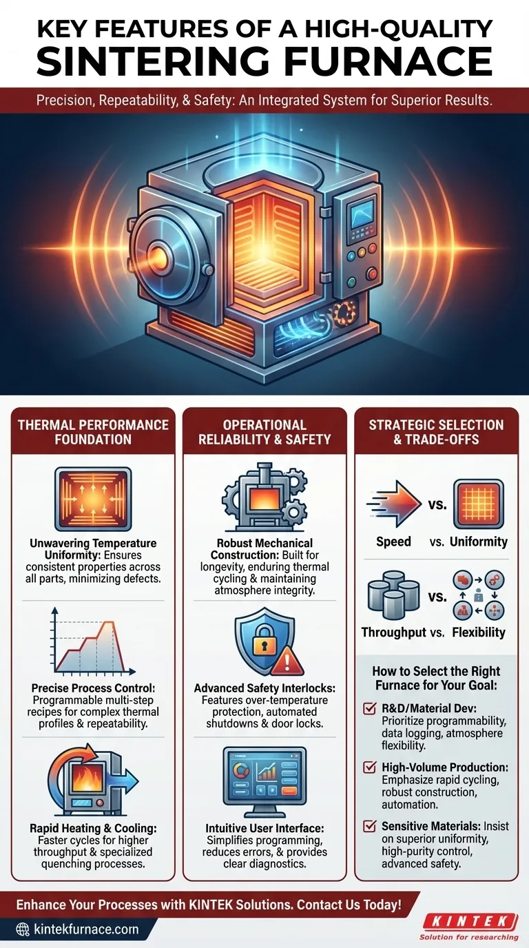 What are the key features of a high-quality sintering furnace? Ensure Precision, Uniformity, and Reliability Visual Guide