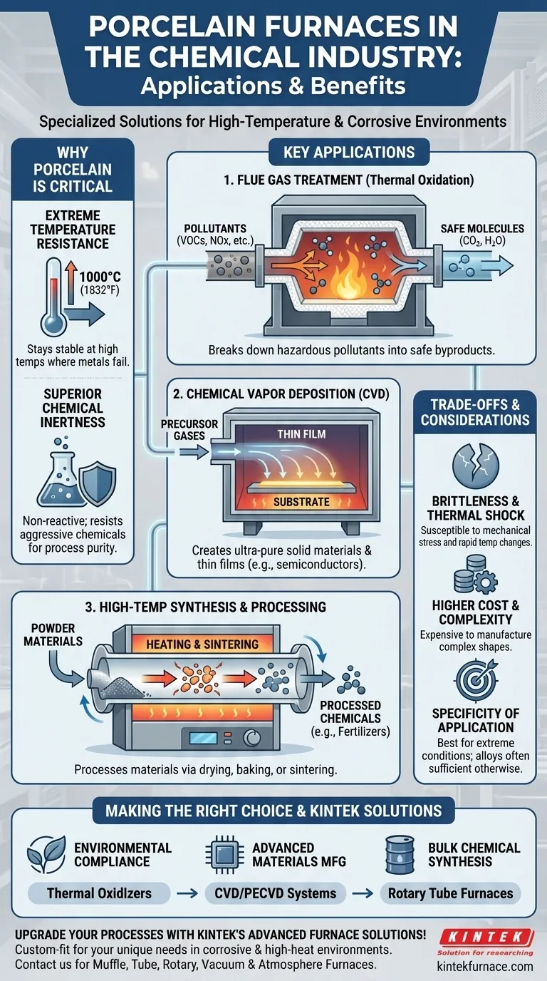 Quali sono gli usi dei forni in porcellana nell'industria chimica? Essenziali per processi corrosivi ad alta temperatura Guida Visiva