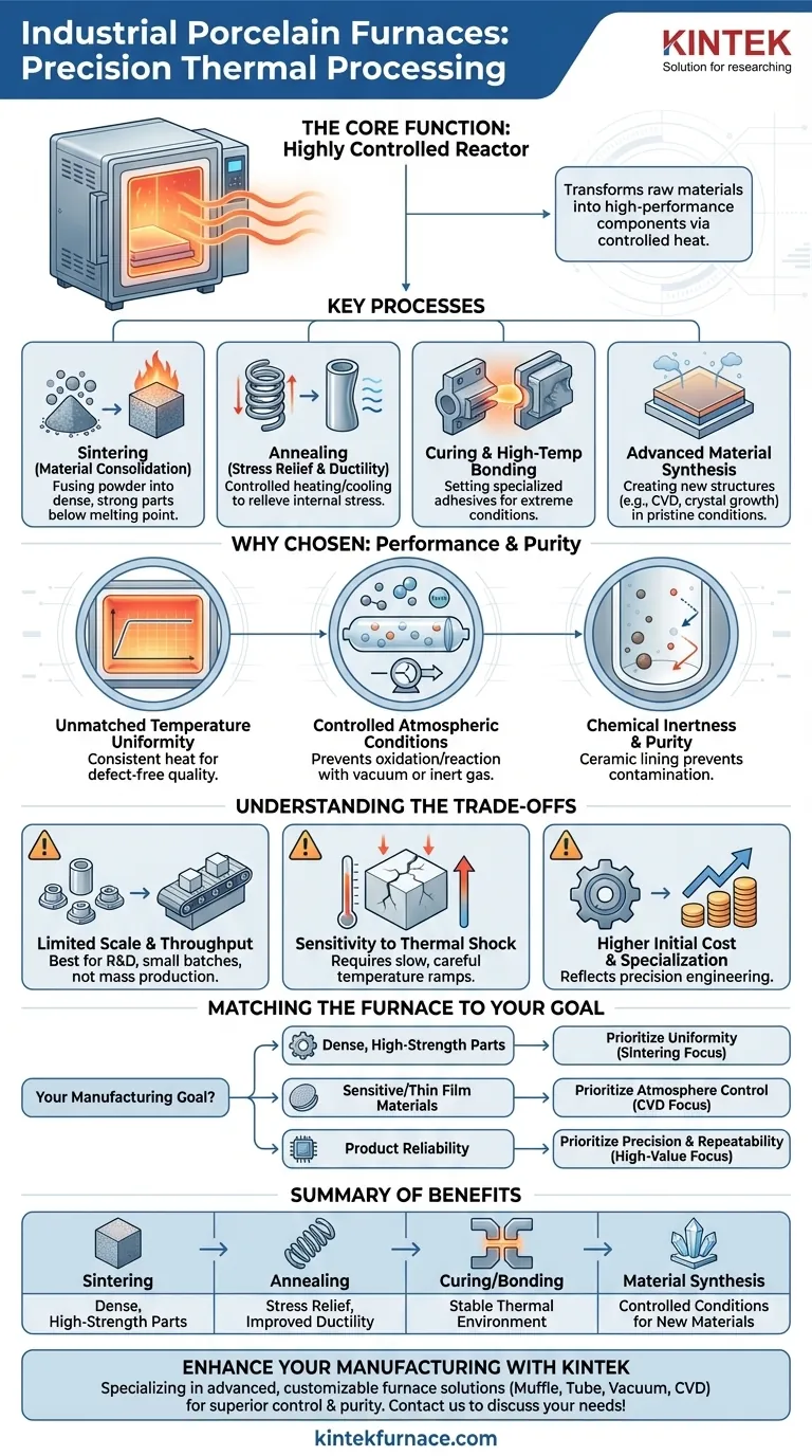 How are porcelain furnaces applied in industrial and manufacturing settings? Unlock Precision in High-Temperature Processing Visual Guide