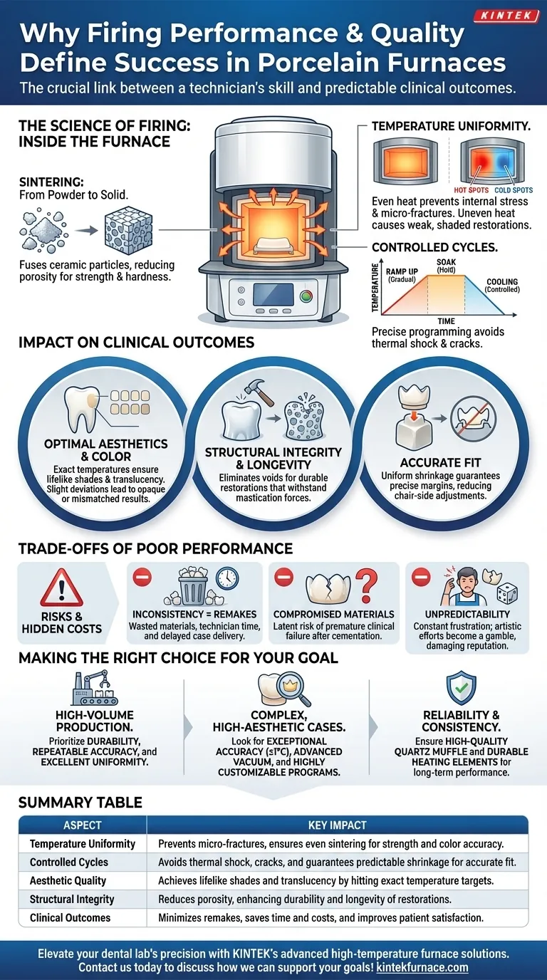 Por que o desempenho e a qualidade da queima em um forno de porcelana são importantes? Garanta Restaurações Dentárias Perfeitas Guia Visual