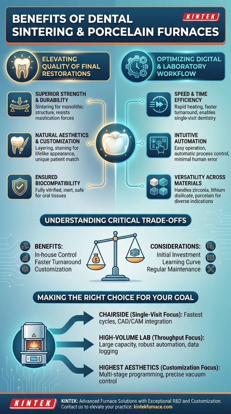 What are the benefits of using dental sintering and porcelain furnaces? Enhance Strength, Aesthetics, and Efficiency Visual Guide