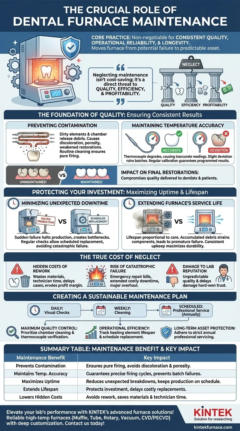 Por que a manutenção regular de fornos de laboratório dentário é importante? Garanta Qualidade, Tempo de Atividade e ROI Guia Visual