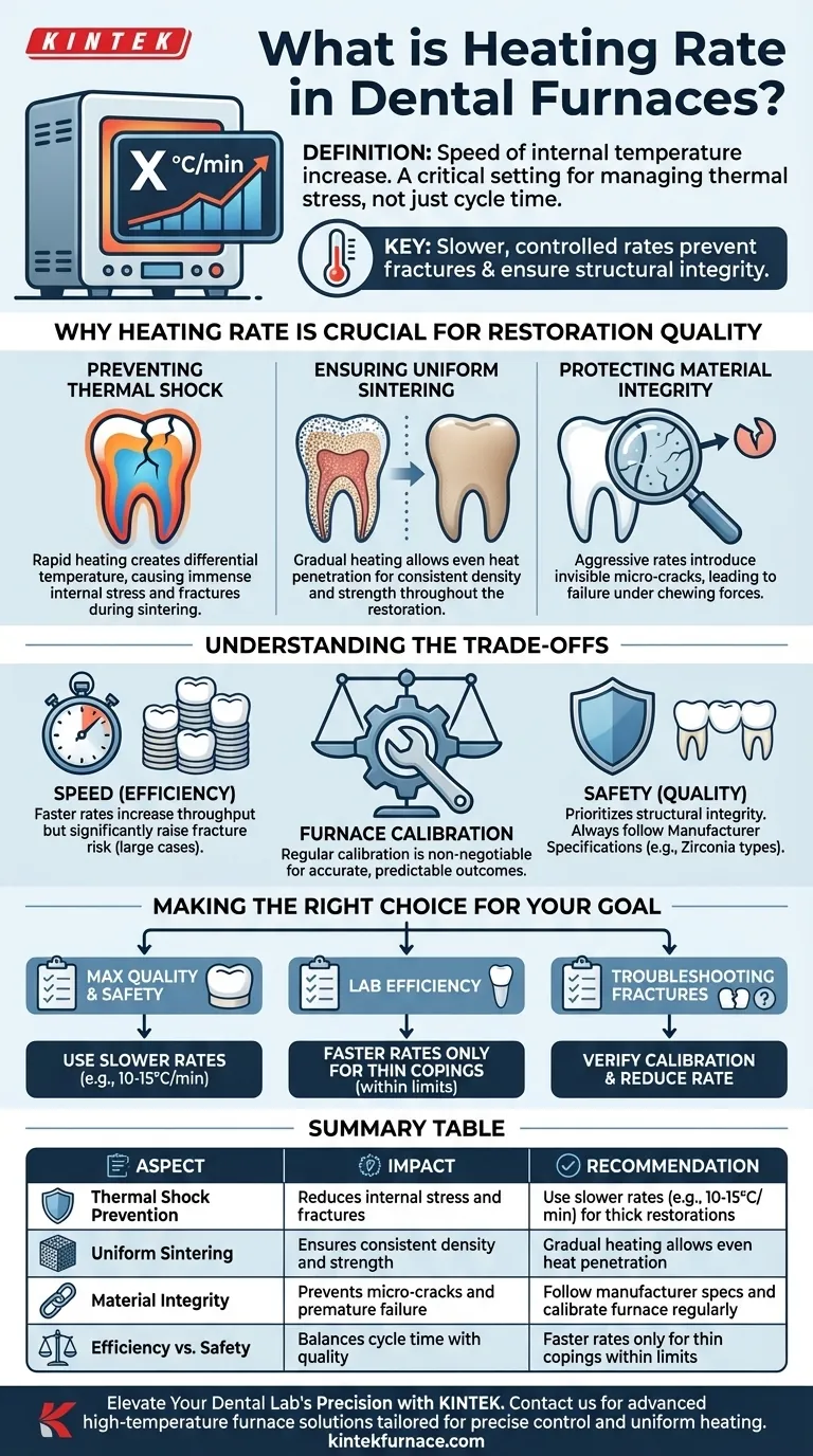 What is heating rate in the context of dental furnaces? Master Thermal Control for Flawless Restorations Visual Guide