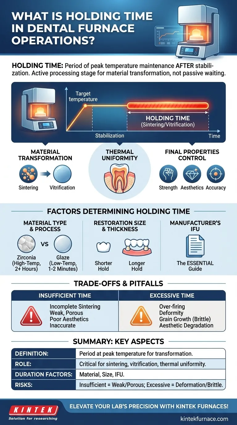 What is holding time in dental furnace operations? Master Precision for Perfect Restorations Visual Guide