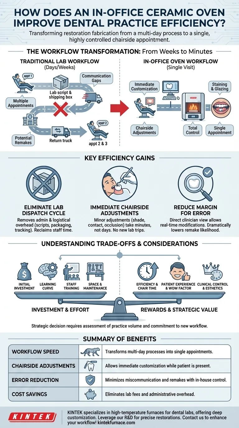 院内セラミックオーブンは、歯科医院の効率をどのように向上させますか？チェアサイドでの管理とスピードを向上させる ビジュアルガイド
