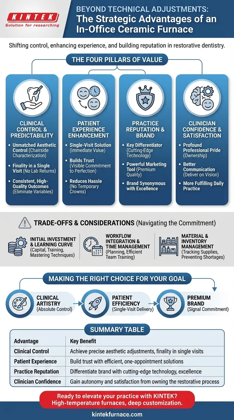 Quais são as vantagens mais amplas que um forno cerâmico no consultório oferece? Impulsione o sucesso do seu consultório odontológico Guia Visual