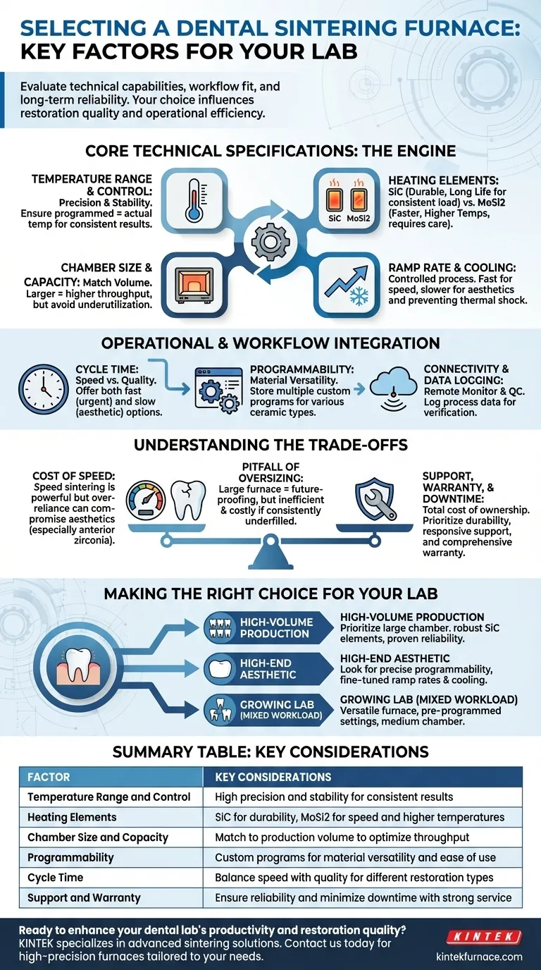 ¿Qué factores se deben considerar al seleccionar un horno de sinterización para laboratorios dentales? Asegure una calidad óptima de la restauración dental Guía Visual