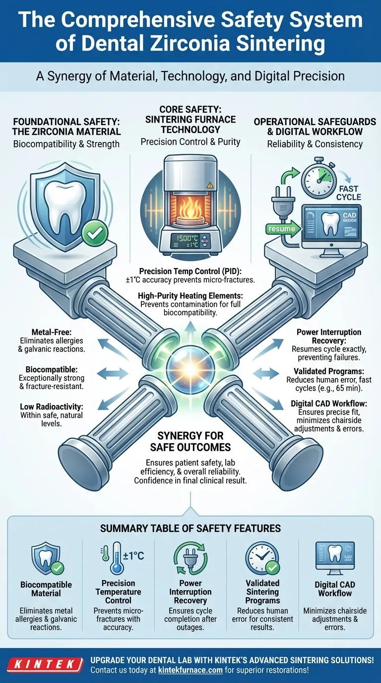 Quali caratteristiche di sicurezza sono associate alla sinterizzazione della zirconia dentale? Garantire restauri dentali biocompatibili e affidabili Guida Visiva