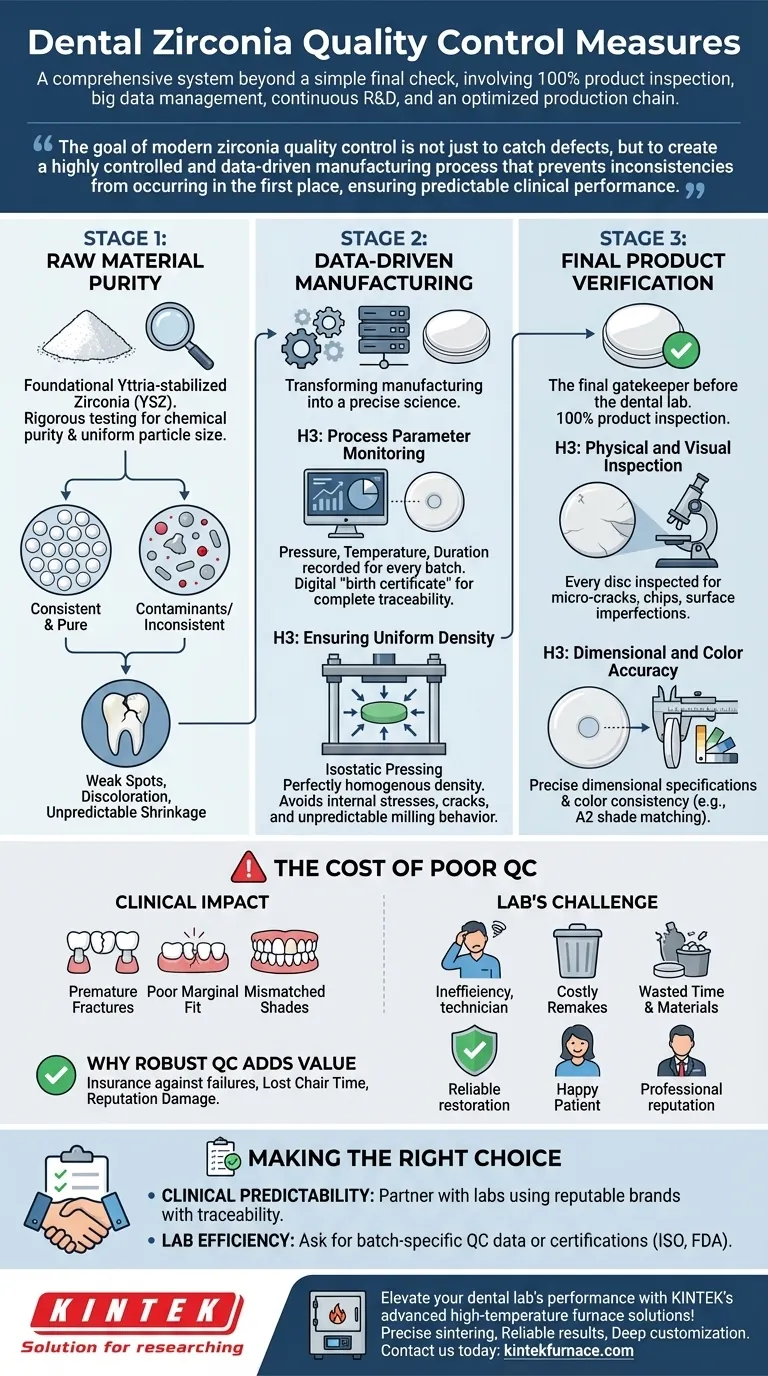 What quality control measures are implemented for dental zirconia products? Ensure Clinical Predictability and Lab Efficiency Visual Guide