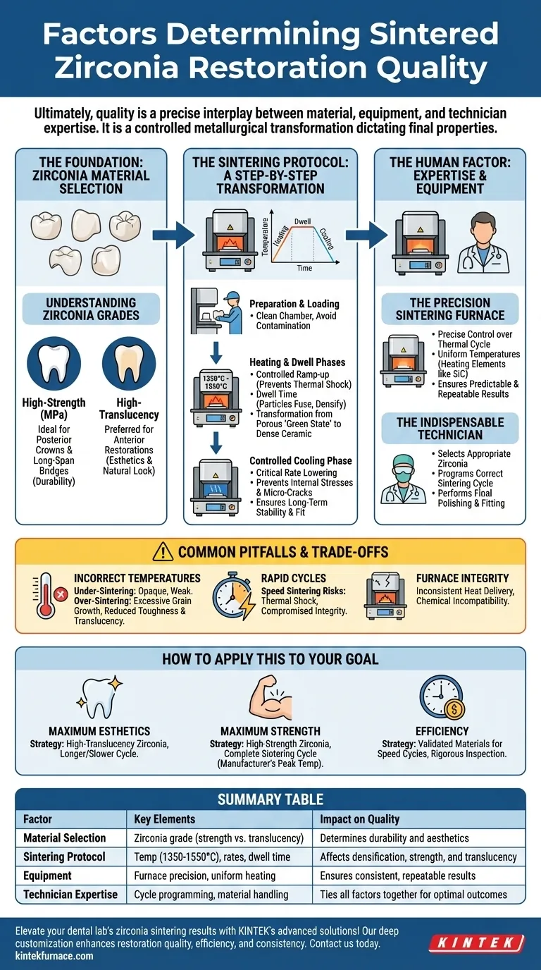 Quali fattori determinano la qualità delle restaurazioni in zirconia sinterizzata? Materiale di base, attrezzatura e tecnica Guida Visiva