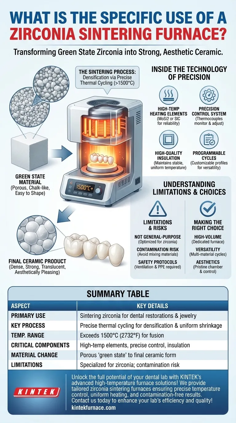 Qual é o uso específico de um forno de sinterização de zircônia? Transforme Zircônia para Restaurações Dentárias Superiores Guia Visual