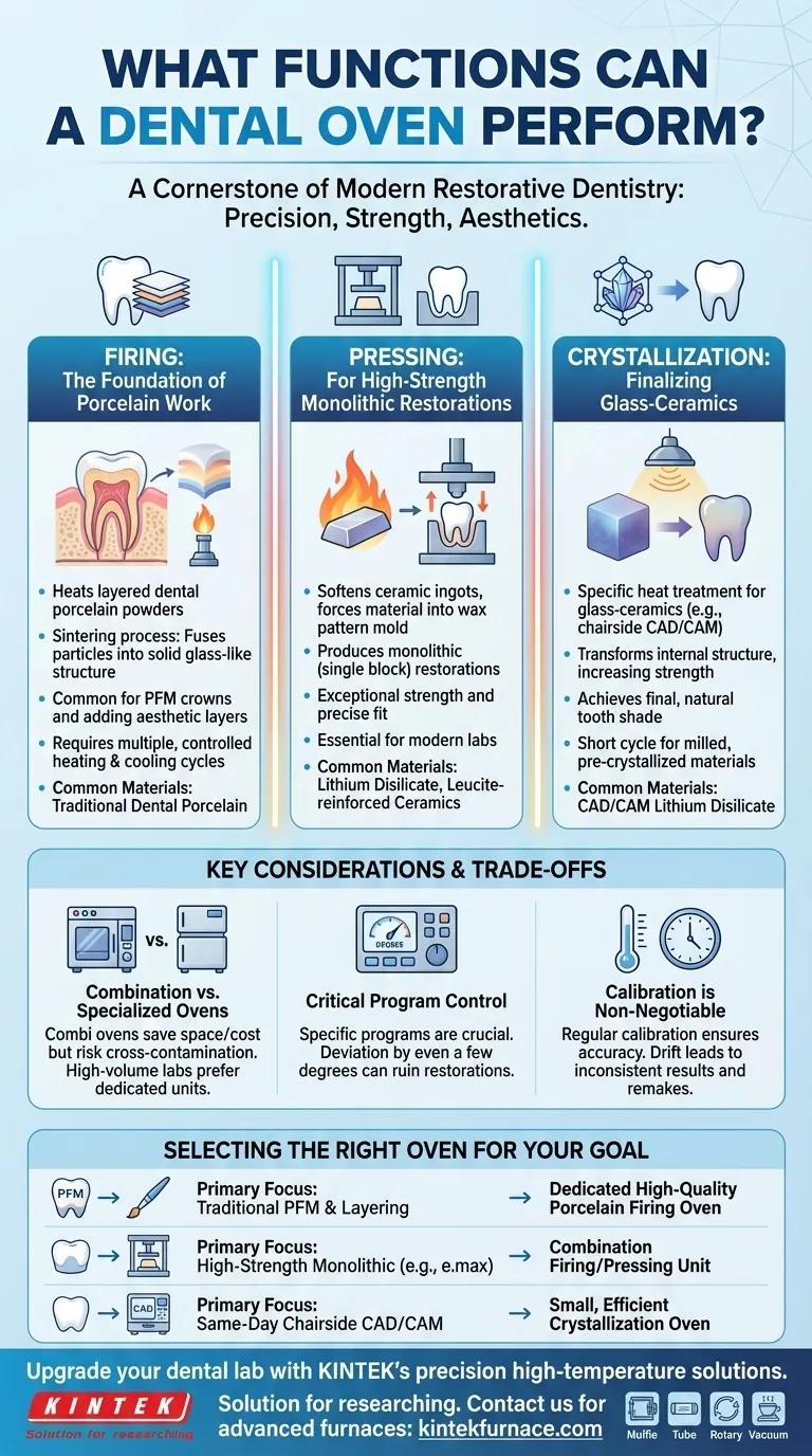 What functions can a dental oven perform? Master Precision Firing, Pressing, and Crystallization Visual Guide