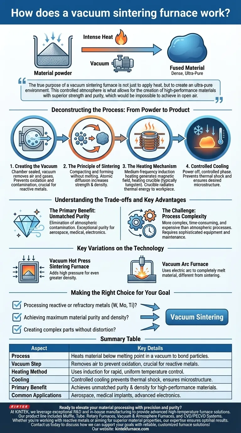 How does a vacuum sintering furnace work? Unlock High-Purity Material Processing Visual Guide