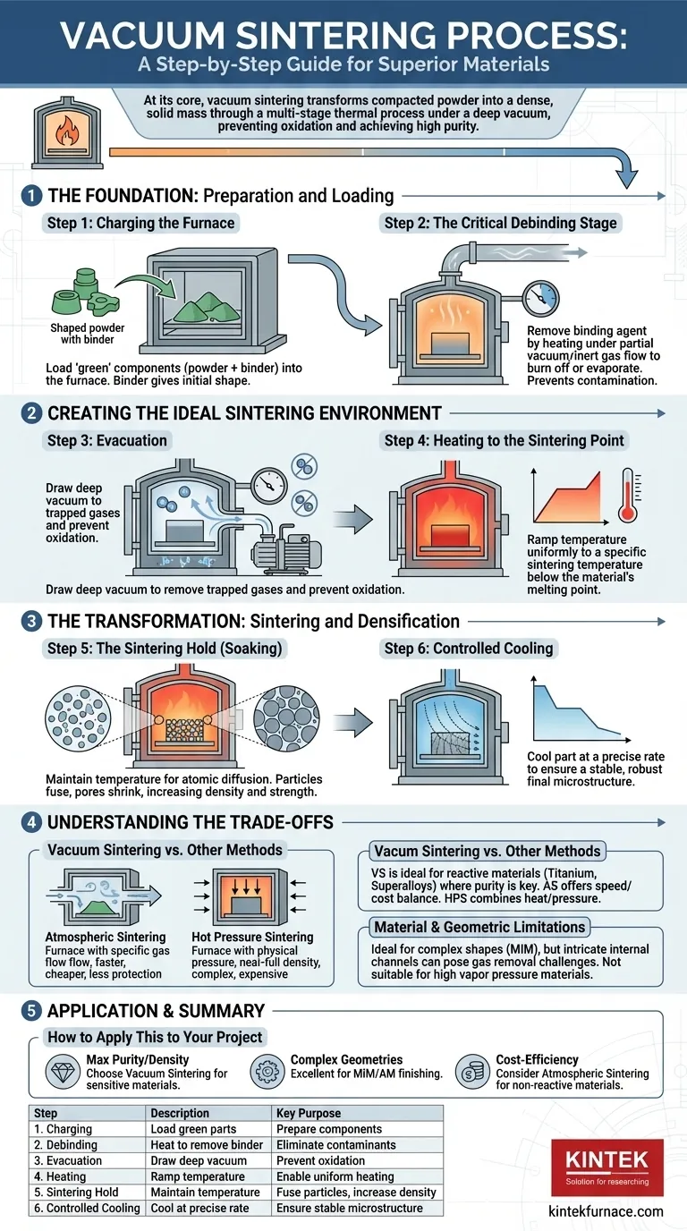 진공 소결 공정에는 어떤 단계가 포함되나요? 우수한 재료를 위한 정밀도와 순도 마스터하기 시각적 가이드