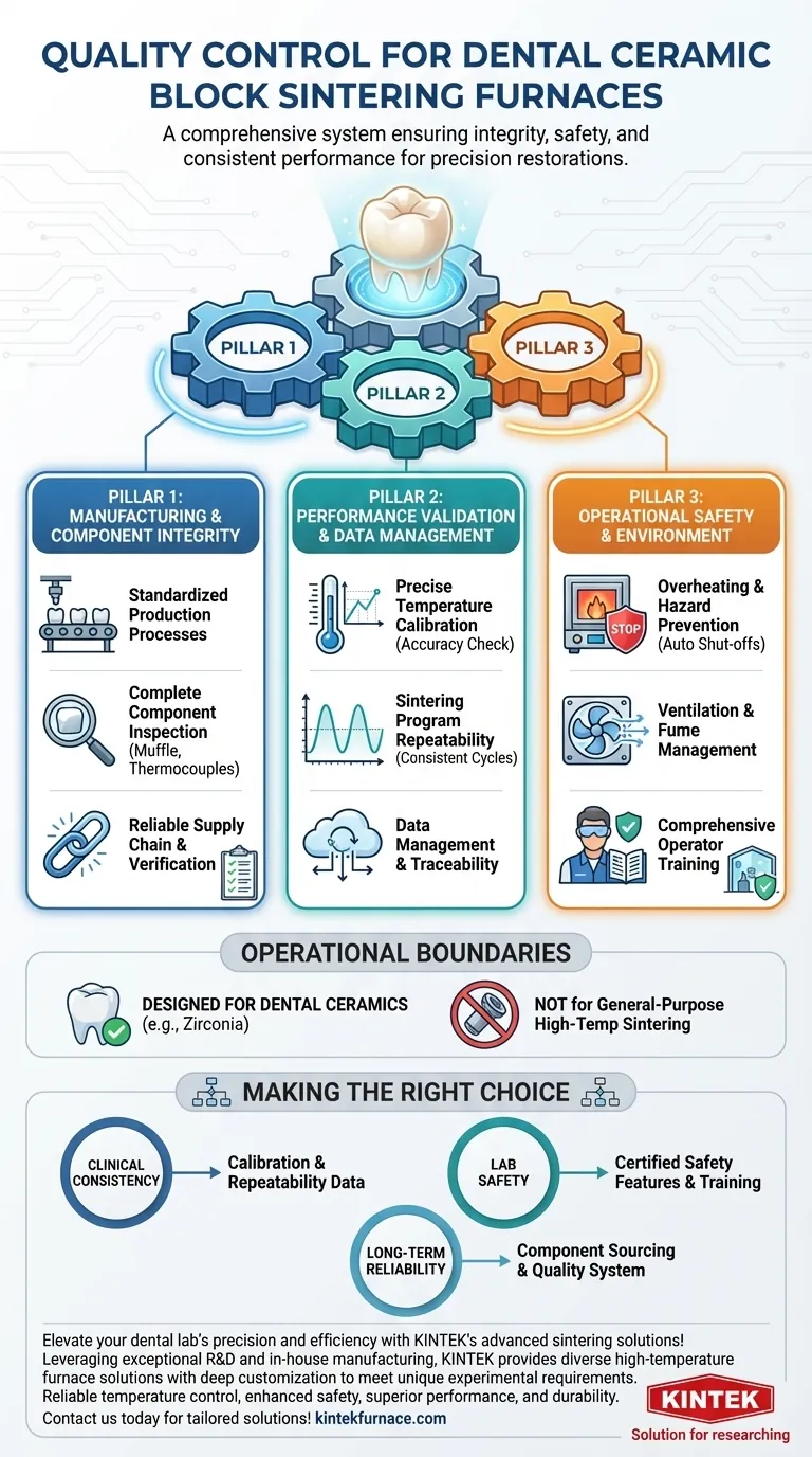 Que medidas de controle de qualidade estão em vigor para os fornos de sinterização de blocos de cerâmica dentária? Garanta Precisão e Segurança no Seu Laboratório Guia Visual