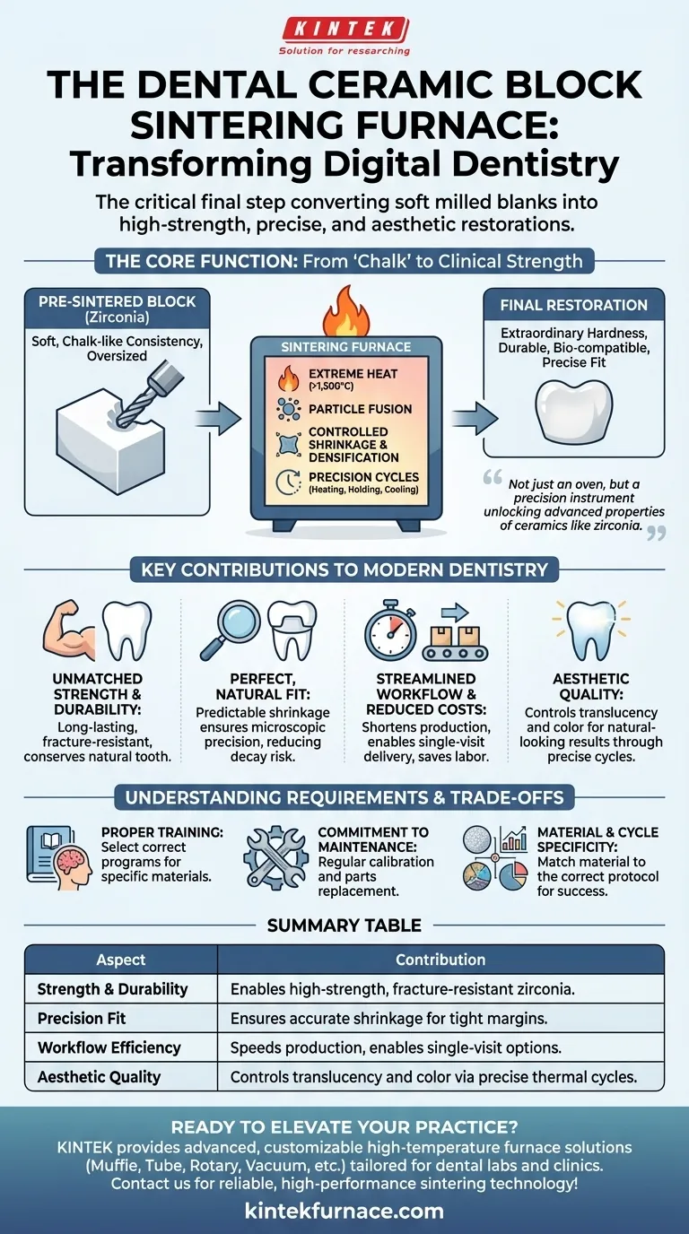 How does the dental ceramic block sintering furnace contribute to modern dentistry? Unlock Precision and Strength for Your Practice Visual Guide