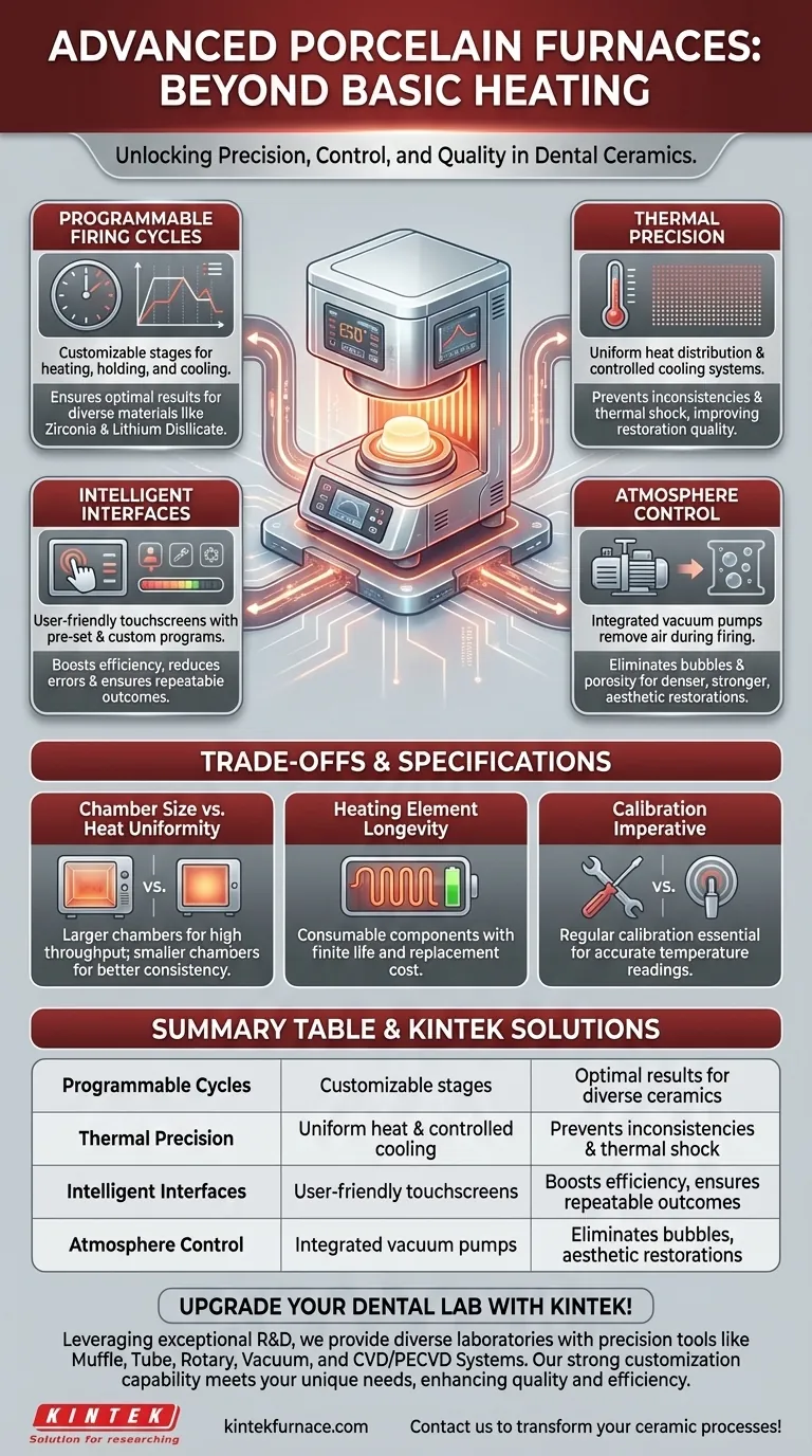 What advanced features might a porcelain furnace have? Achieve Precision and Control for Superior Dental Restorations Visual Guide