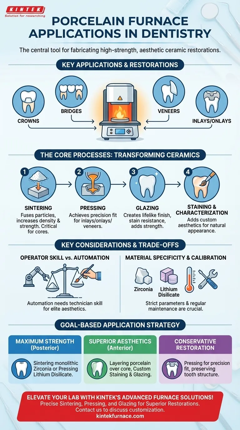Quali sono le applicazioni specifiche di un forno per ceramica in odontoiatria? Creare restauri dentali durevoli ed estetici Guida Visiva