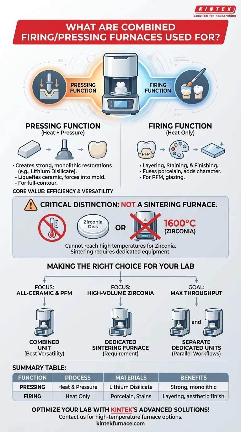 What are combined firing/pressing furnaces used for? Boost Dental Lab Efficiency with Dual-Function Furnaces Visual Guide