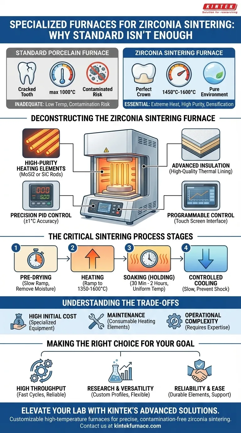 What special furnaces are required for zirconia sintering? Essential High-Temp Solutions for Dental Labs Visual Guide
