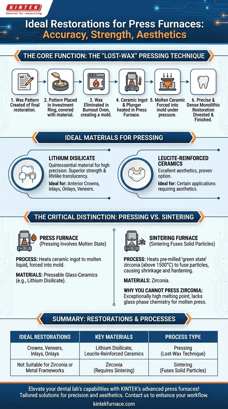 What type of restorations are press furnaces ideal for? Achieve Precision Dental Restorations with Press Furnaces Visual Guide