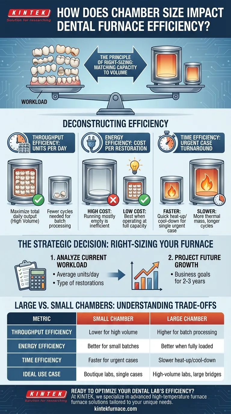 How does chamber size impact the efficiency of a dental furnace? Optimize Throughput and Cost for Your Lab Visual Guide