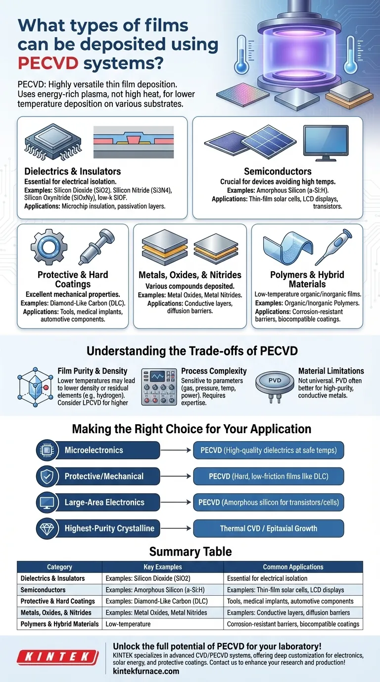 What types of films can be deposited using PECVD systems? Versatile Thin Films for Electronics and More Visual Guide