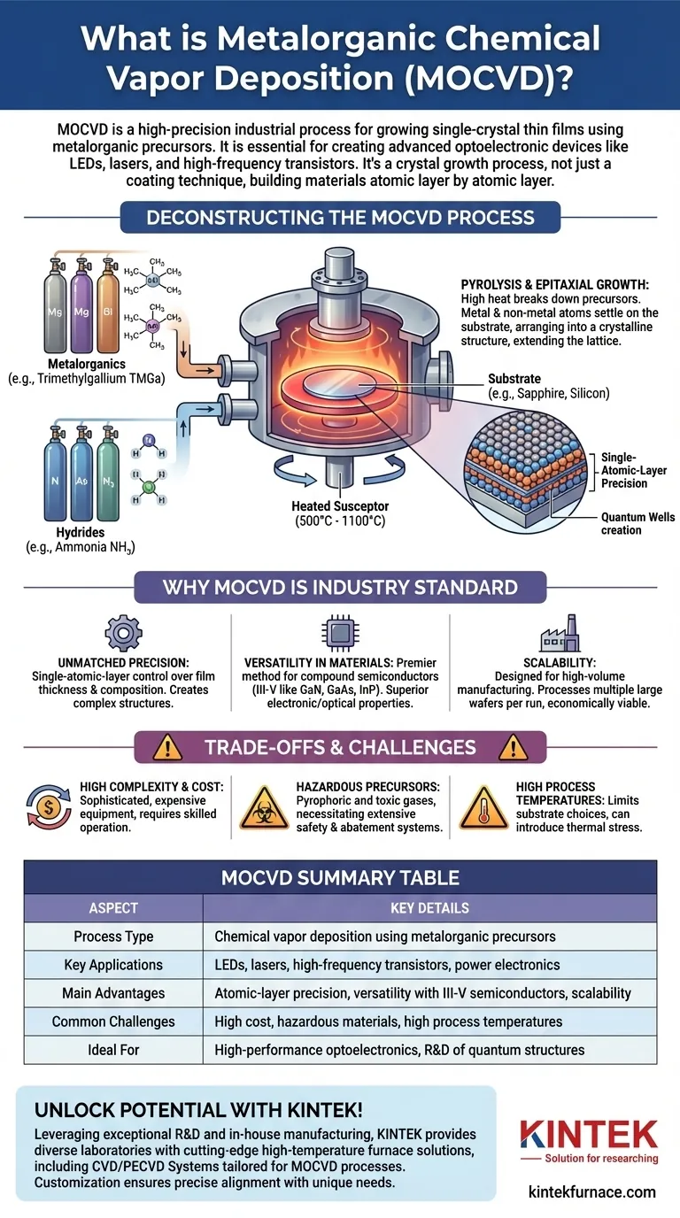 What is Metalorganic Chemical Vapor Deposition (MOCVD)? Master Precision Thin-Film Growth for Advanced Devices Visual Guide