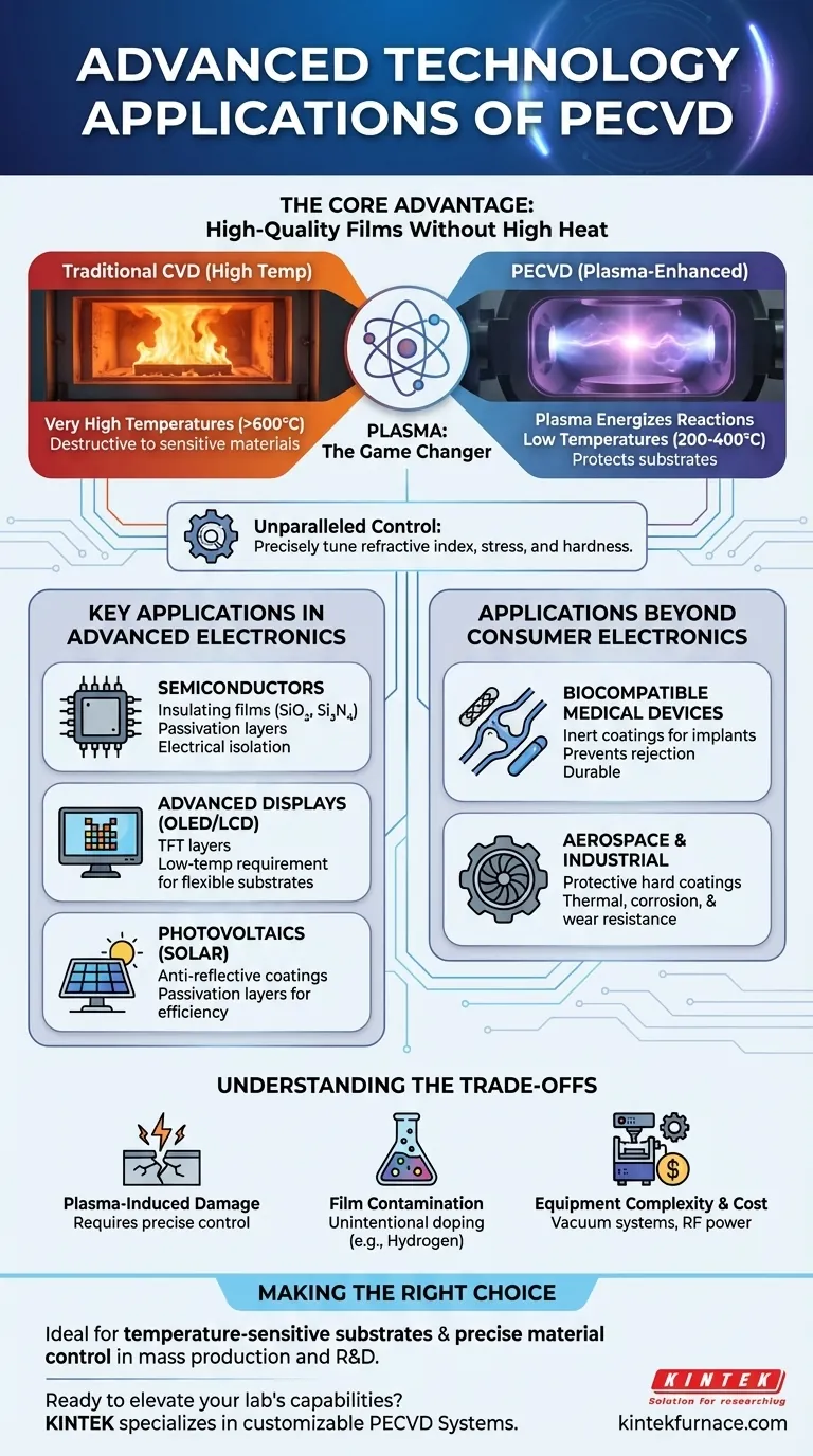 What are some advanced technology applications of PECVD? Unlock Low-Temperature Thin-Film Innovations Visual Guide