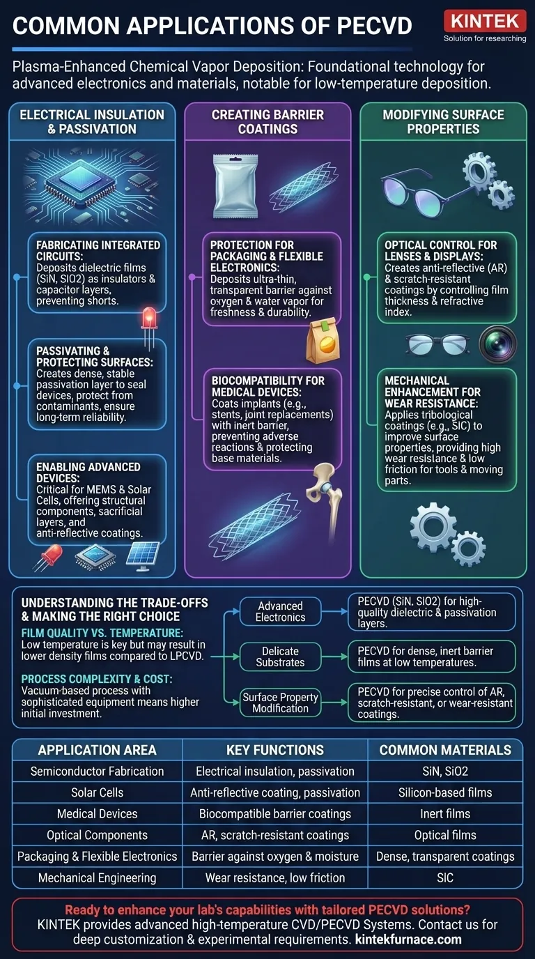 What are common applications of PECVD? Unlock Versatile Thin-Film Solutions for Your Industry Visual Guide