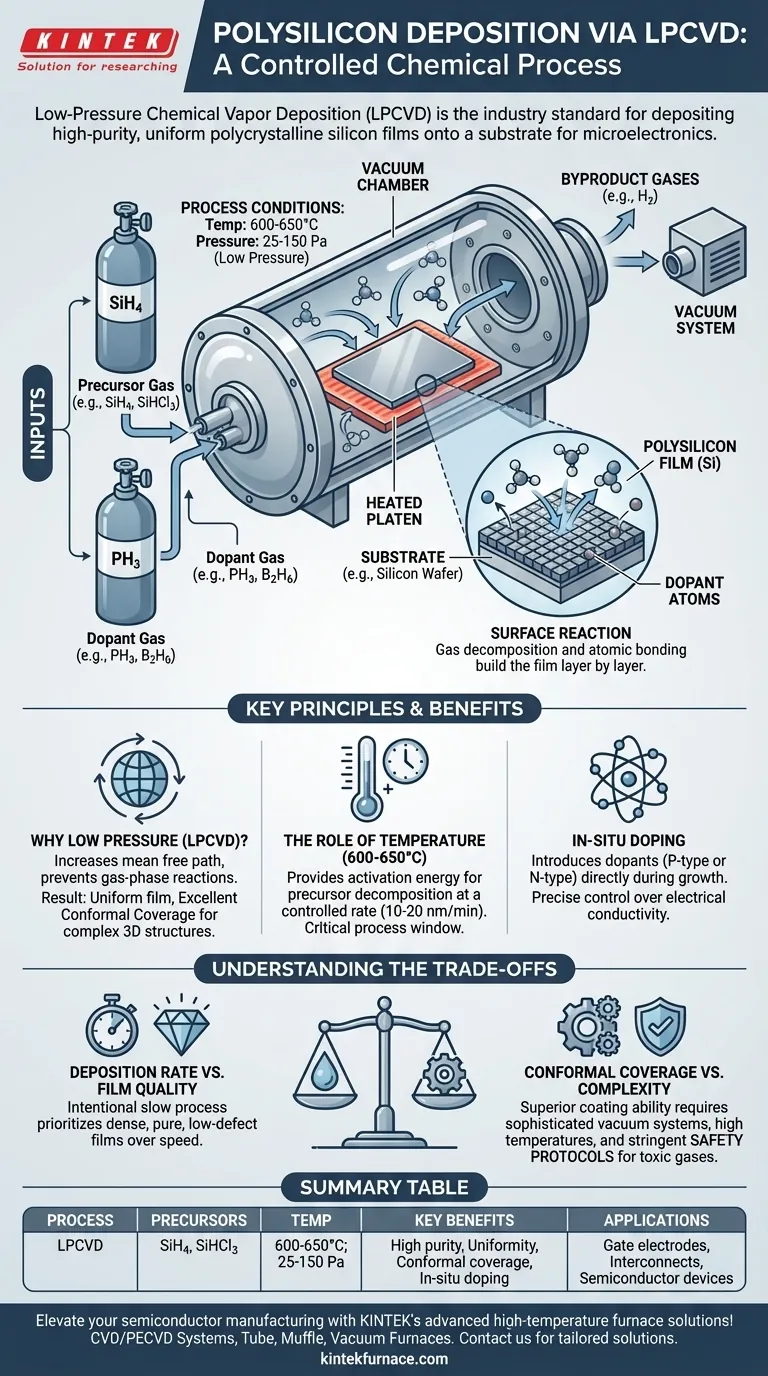 Come viene depositato il polisilicio tramite CVD? Domina l'LPCVD per film semiconduttori ad alta purezza Guida Visiva
