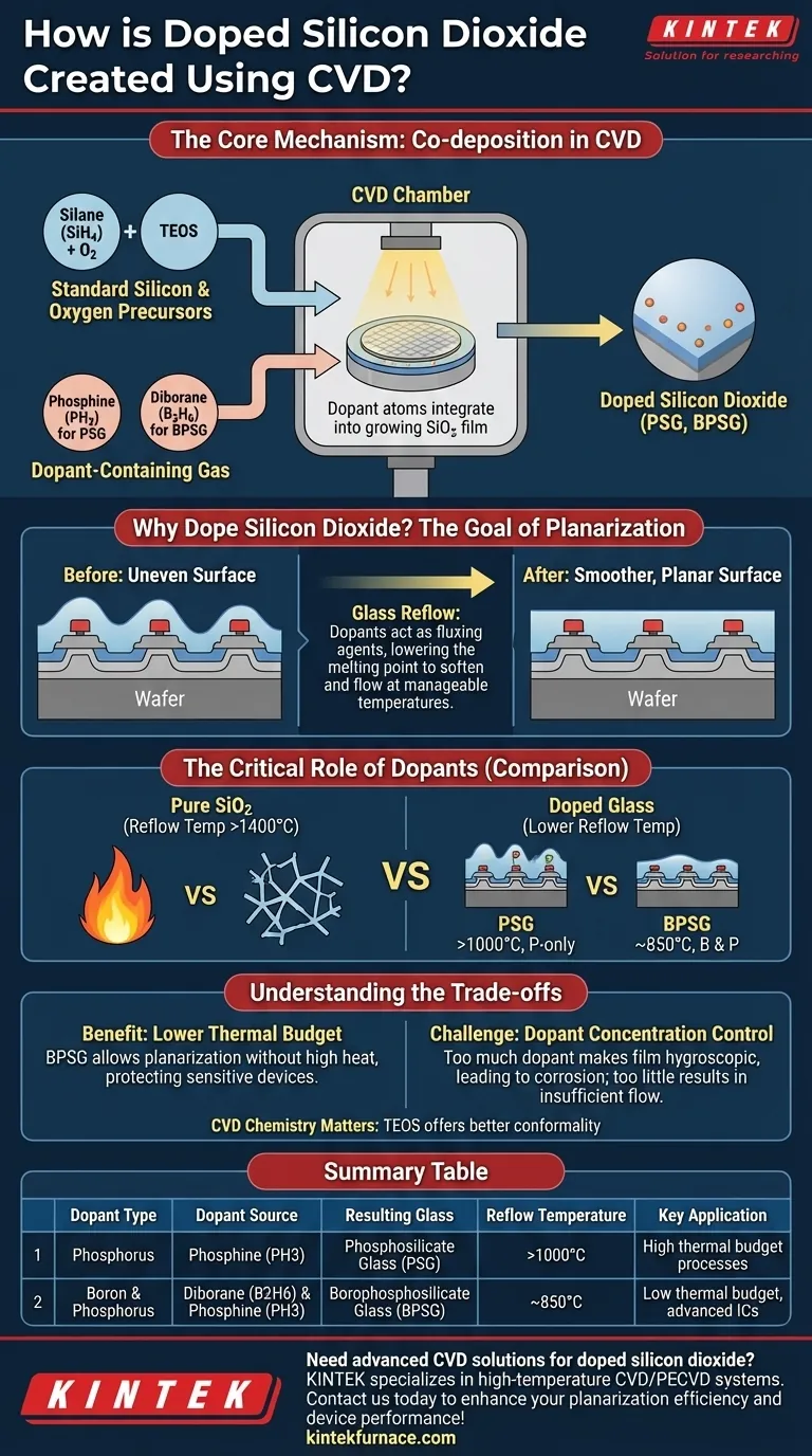 Come si crea il biossido di silicio drogato utilizzando la CVD? Padroneggiare la planarizzazione con le tecniche di vetro drogato Guida Visiva