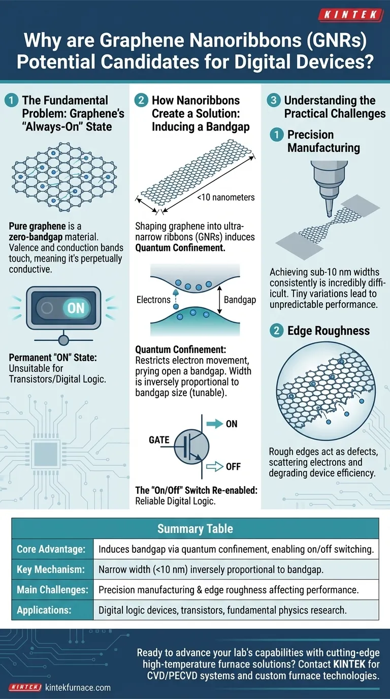 Por que as nanofitas de grafeno são consideradas candidatas potenciais para dispositivos digitais? Desbloqueie a Eletrônica da Próxima Geração Guia Visual
