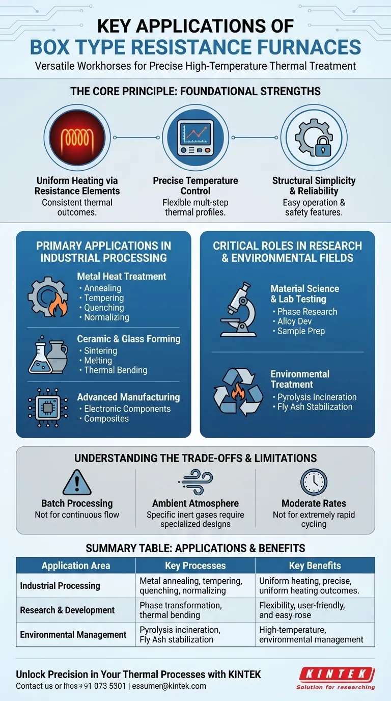 Quais são as principais aplicações dos fornos de resistência tipo caixa? Aquecimento Versátil para Metais, Cerâmicas e Mais Guia Visual