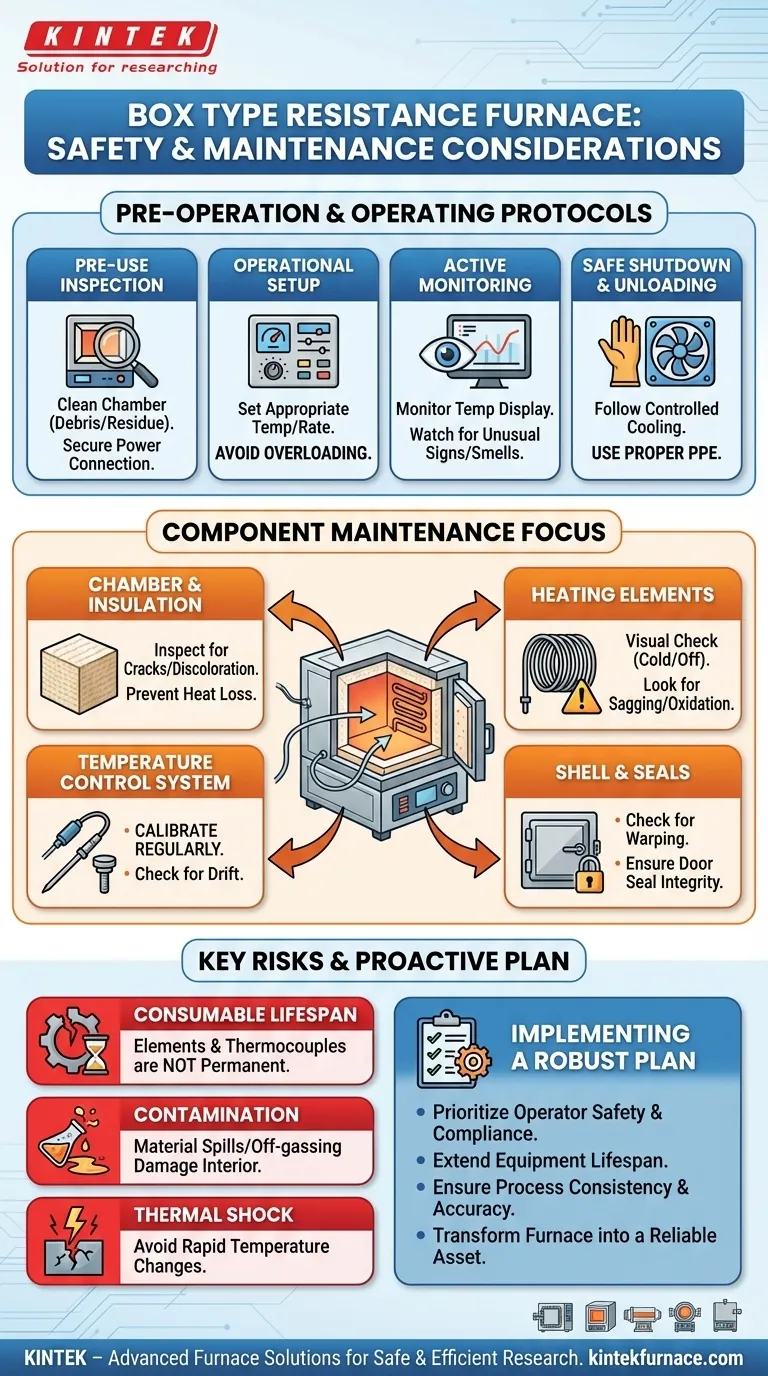 What safety and maintenance considerations are important when using a box type resistance furnace? Ensure Long-Term Reliability and Safety Visual Guide