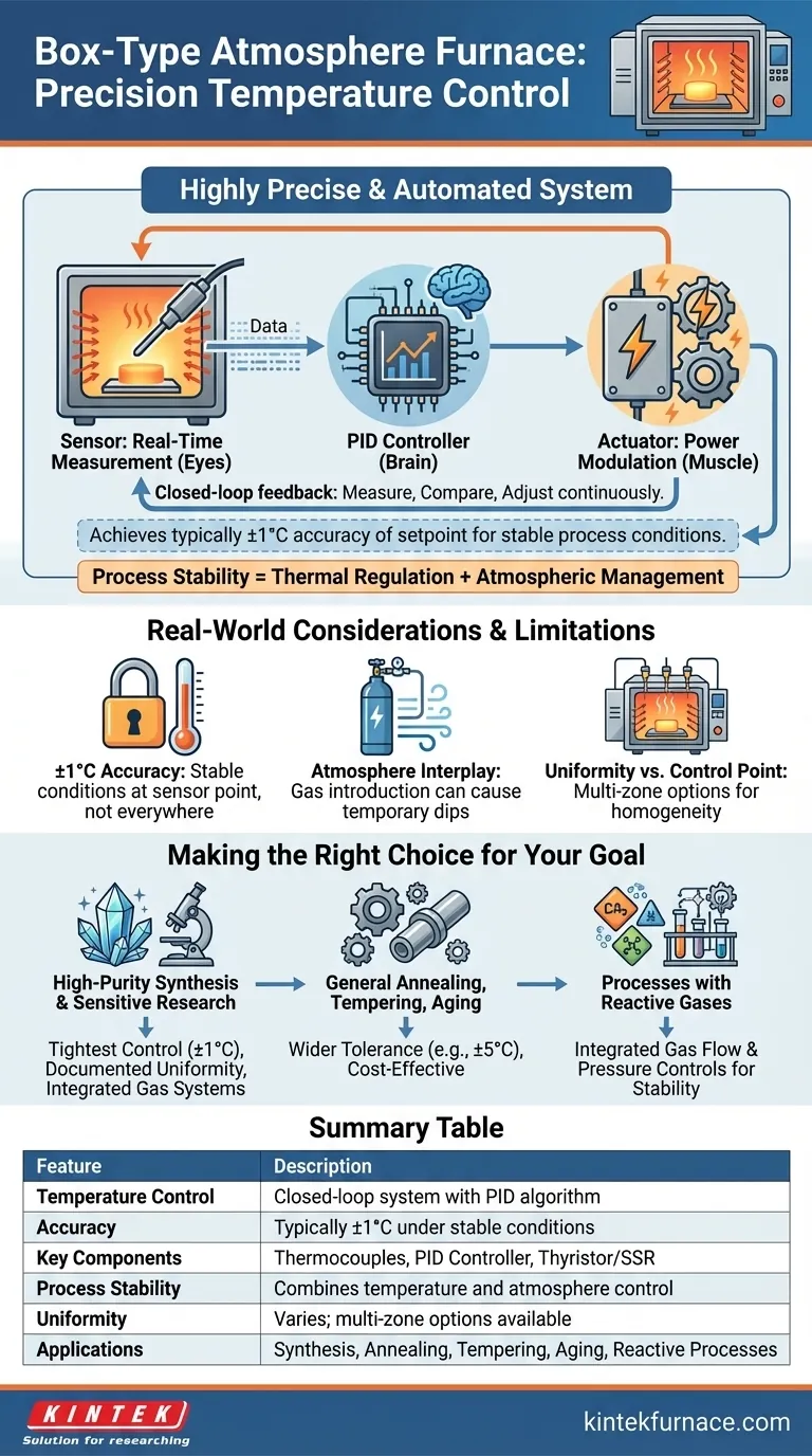 What temperature control capabilities does a box type atmosphere furnace have? Achieve Precise Thermal Management for Your Lab Visual Guide