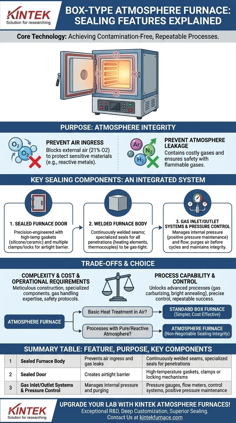 상자형 분위기 용광로(Box type atmosphere furnaces)는 일반적으로 어떤 밀봉 기능을 갖추고 있습니까? 정밀한 분위기 제어를 위해 필수적입니다. 시각적 가이드