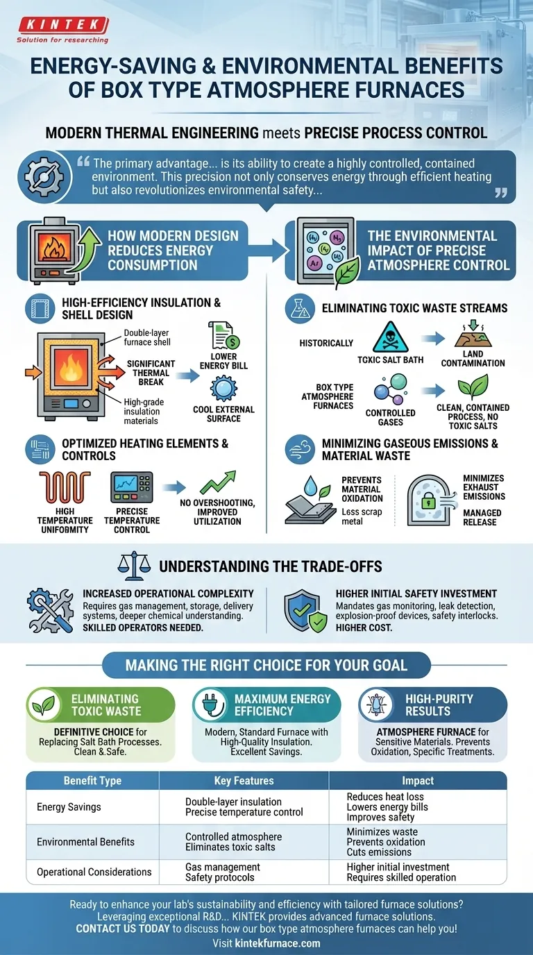 ما هي فوائد أفران الغلاف الجوي الصندوقية في توفير الطاقة والحفاظ على البيئة؟ تعزيز الكفاءة وتقليل النفايات دليل مرئي
