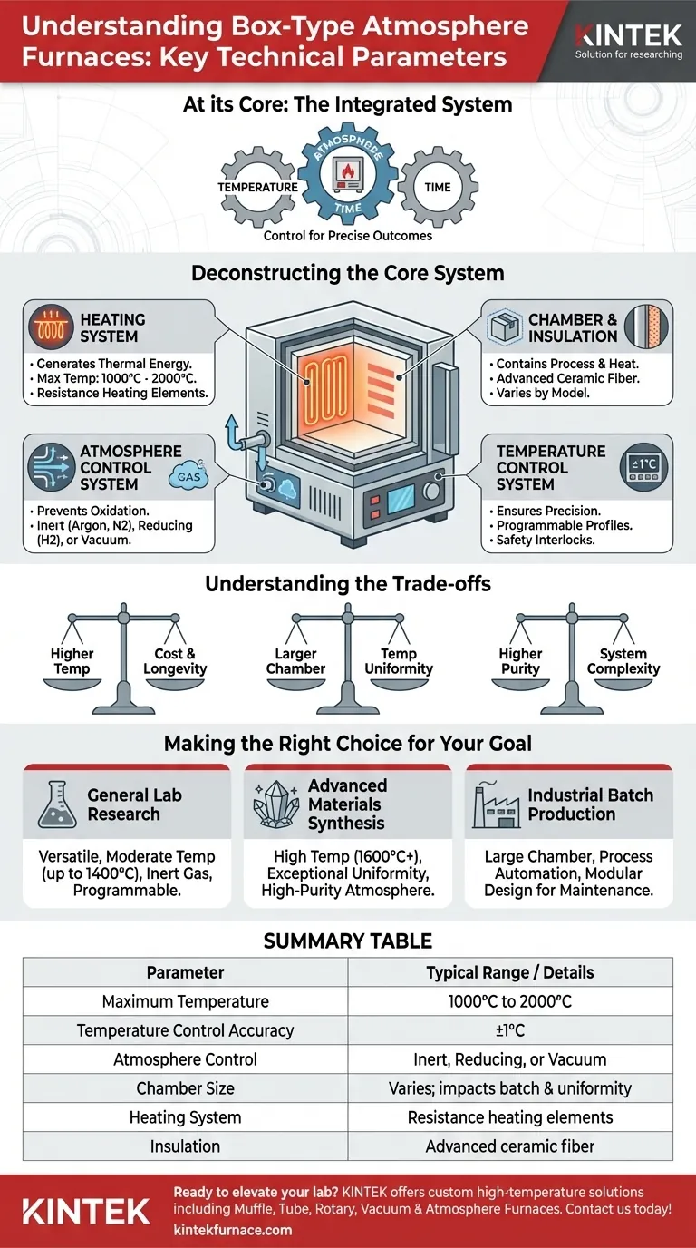 箱式气氛炉的一般技术参数是什么？精密热处理的关键规格 图解指南