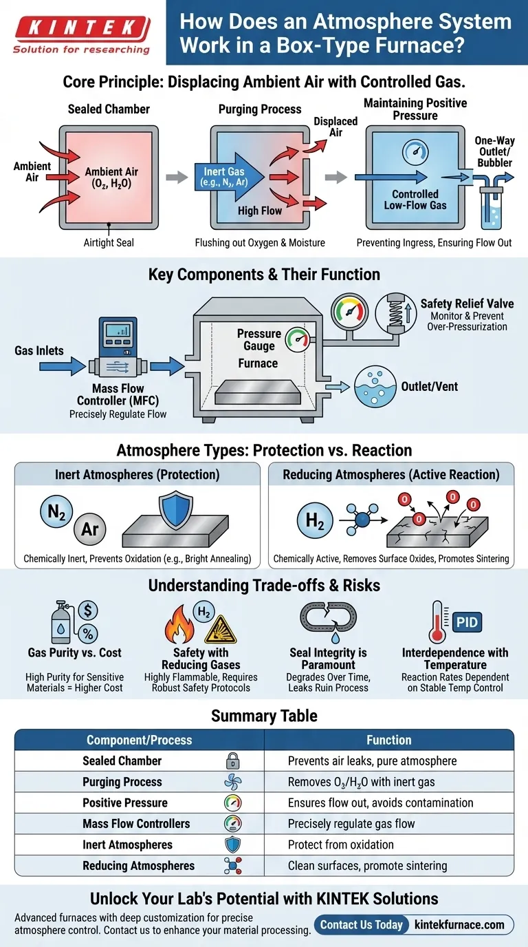 How does the atmosphere system in a box-type atmosphere furnace work? Master Precise Chemical Control for Material Processing Visual Guide