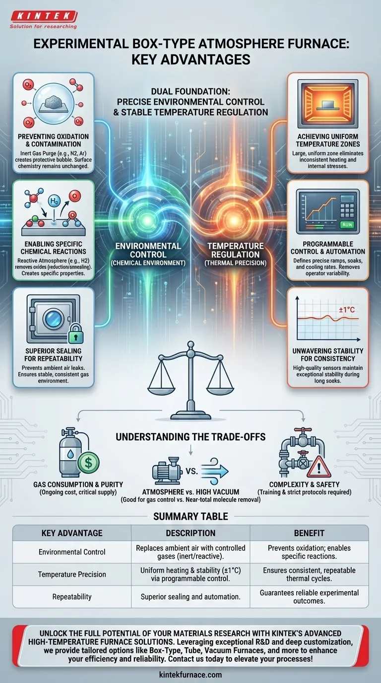 Quali sono i vantaggi principali di un forno a atmosfera sperimentale a scatola? Ottenere un controllo ambientale preciso per materiali avanzati Guida Visiva